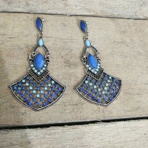Sexy (date night!) cobalt blue dangly earrings